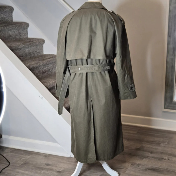 TOWNE by London Fog Olive Green Double-Breasted Clasic Trench Coat Size 40 R - Picture 6 of 12